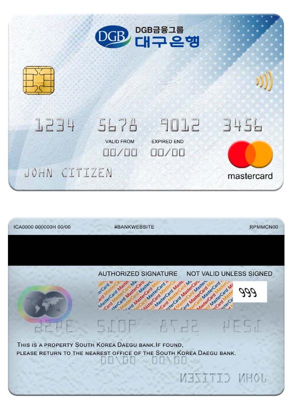 South Korea Daegu bank mastercard